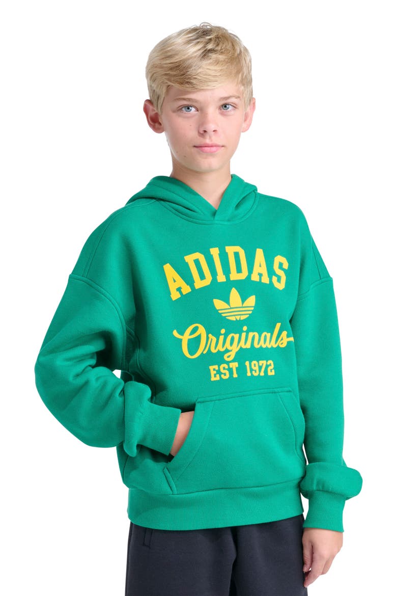Kids' Varsity Cotton Blend Fleece Hoodie, Alternate, color, GREEN