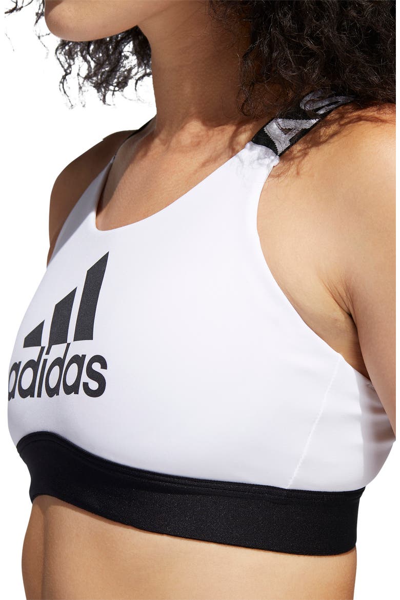 Strappy Back Sports Bra, Alternate, color, WHITE