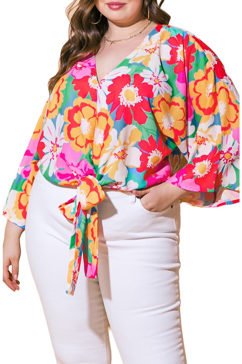 Print Woven Top, Main, color, RED BLUE