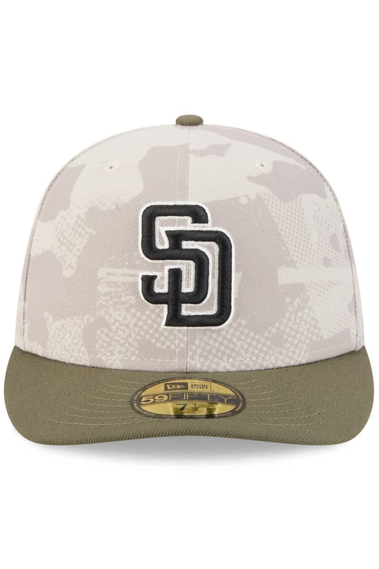 Men's New Era Light Beige/Olive San Diego Padres 2025 Armed Forces Day 59FIFTY Fitted Hat, Alternate, color, Light Beige