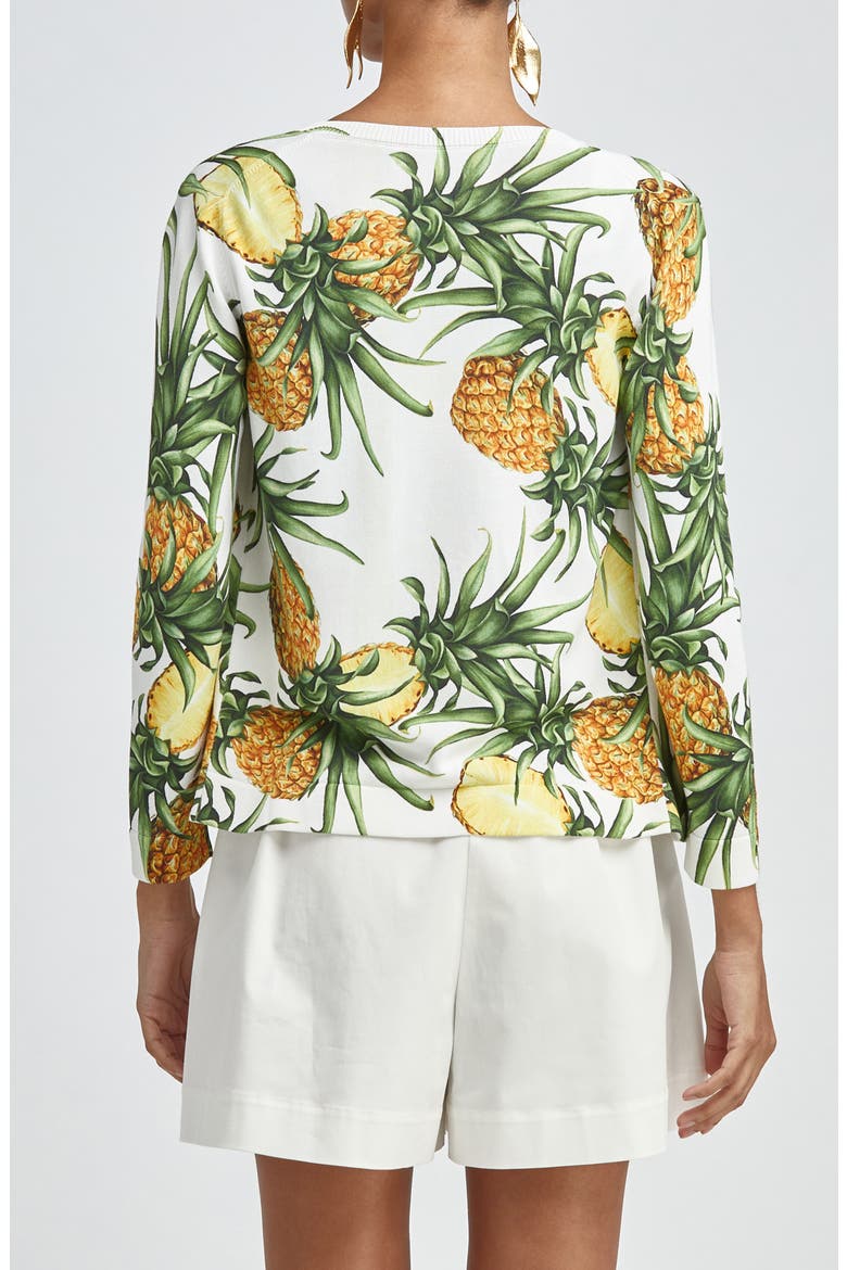 Pineapple Print Cardigan, Alternate, color, IVORY