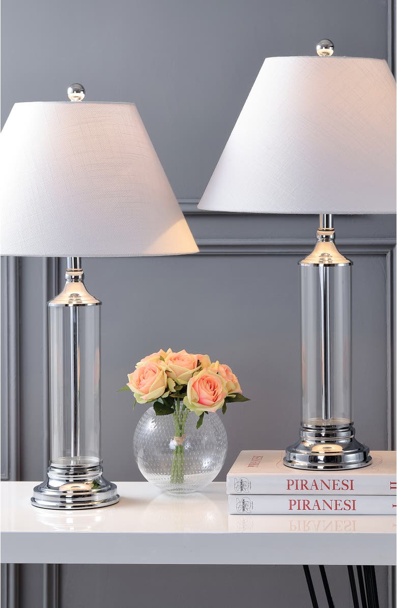 JONATHAN Y Astor 29" Glass LED Table Lamp, Alternate, color, Clear