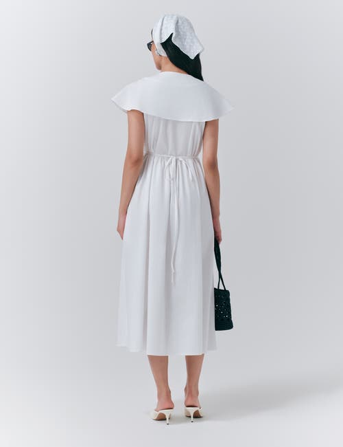 Ghost London Eloise V-neck Cotton Midi Dress In White