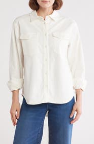 Good American Classic Denim Button-Up Shirt