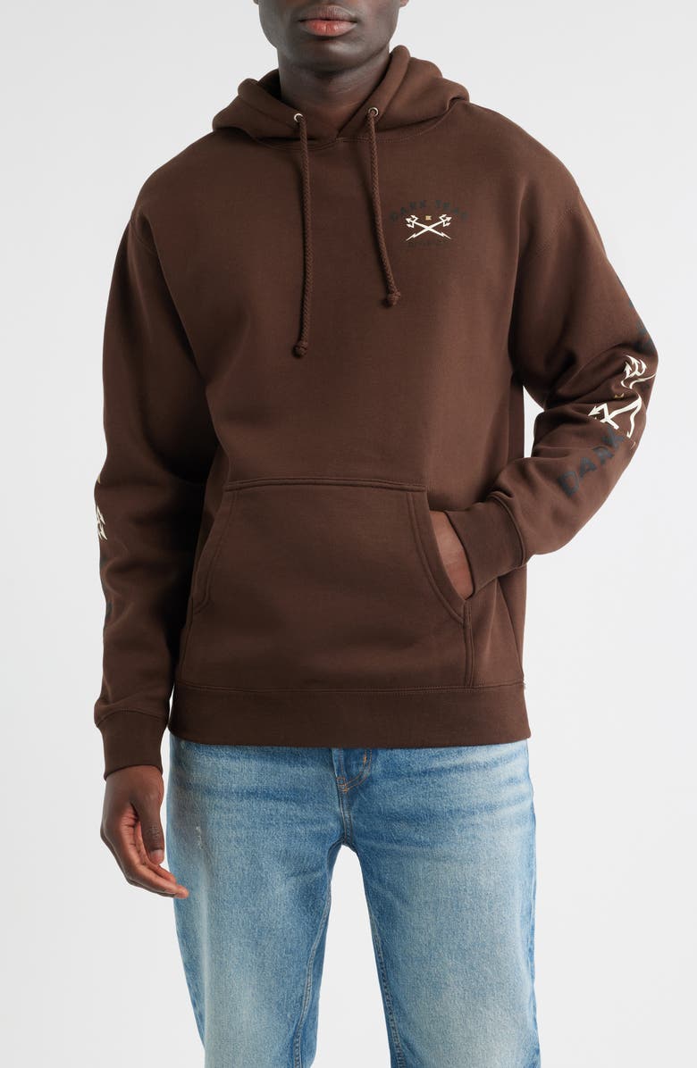 DARK SEAS Headmaster III Fleece Pullover Hoodie, Main, color, Brown