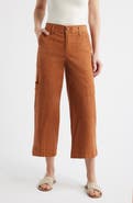 Wit & Wisdom Skyrise Cotton Crop Wide Leg Utility Pants