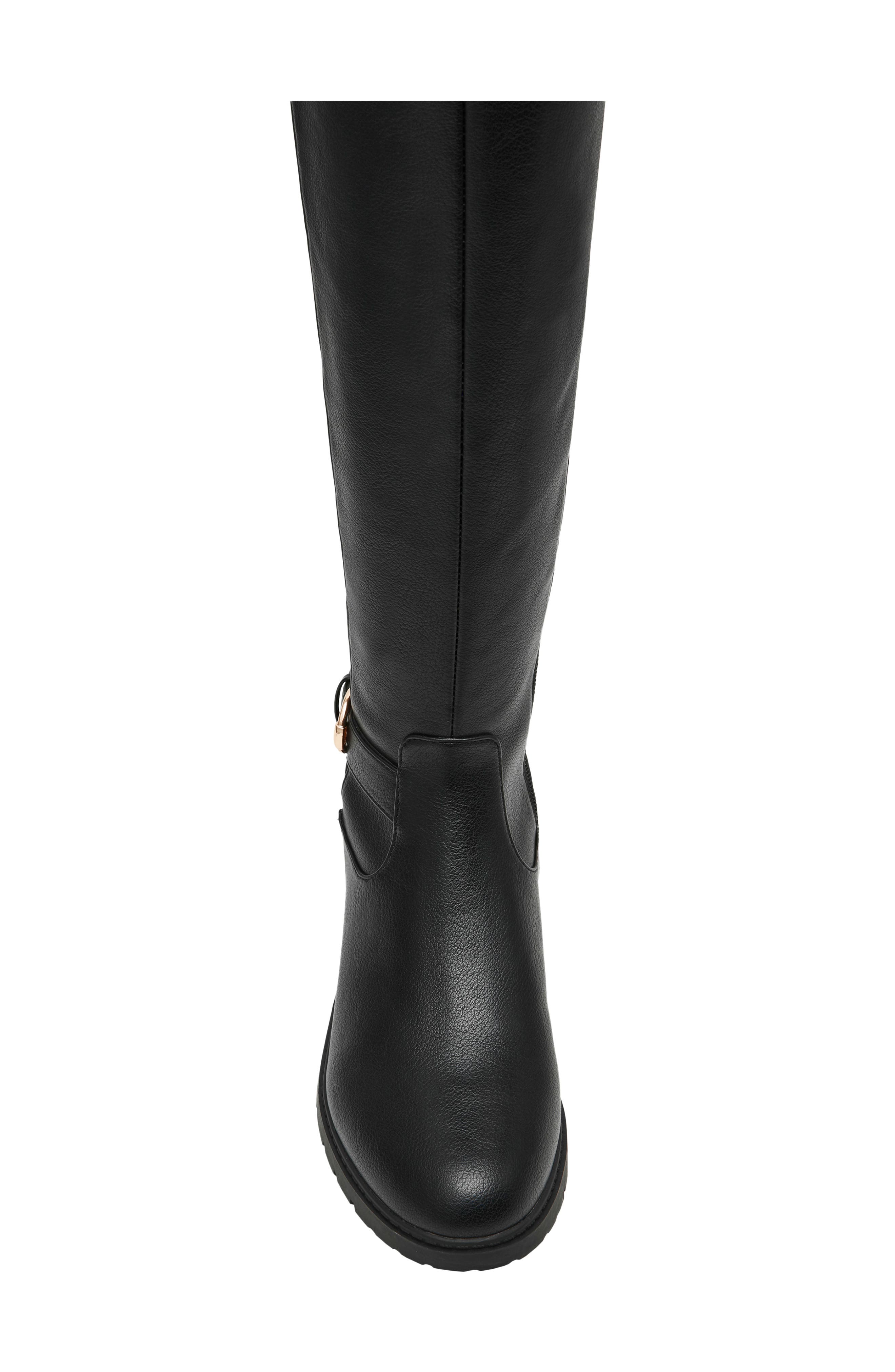 Folke Faux Leather Tall Boot, Alternate, color, BLACK PU-SBPU