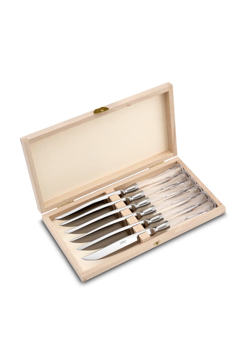 Venus - Box of 6 Steak Knives, Main, color, Crystal