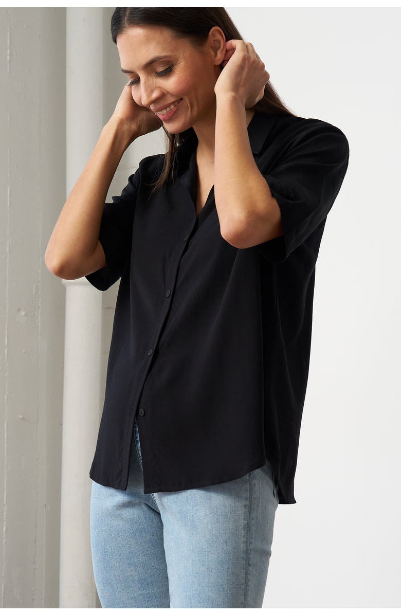 Franne Golde Easy Elbow-Sleeve Lightweight Shirt, Alternate, color, 