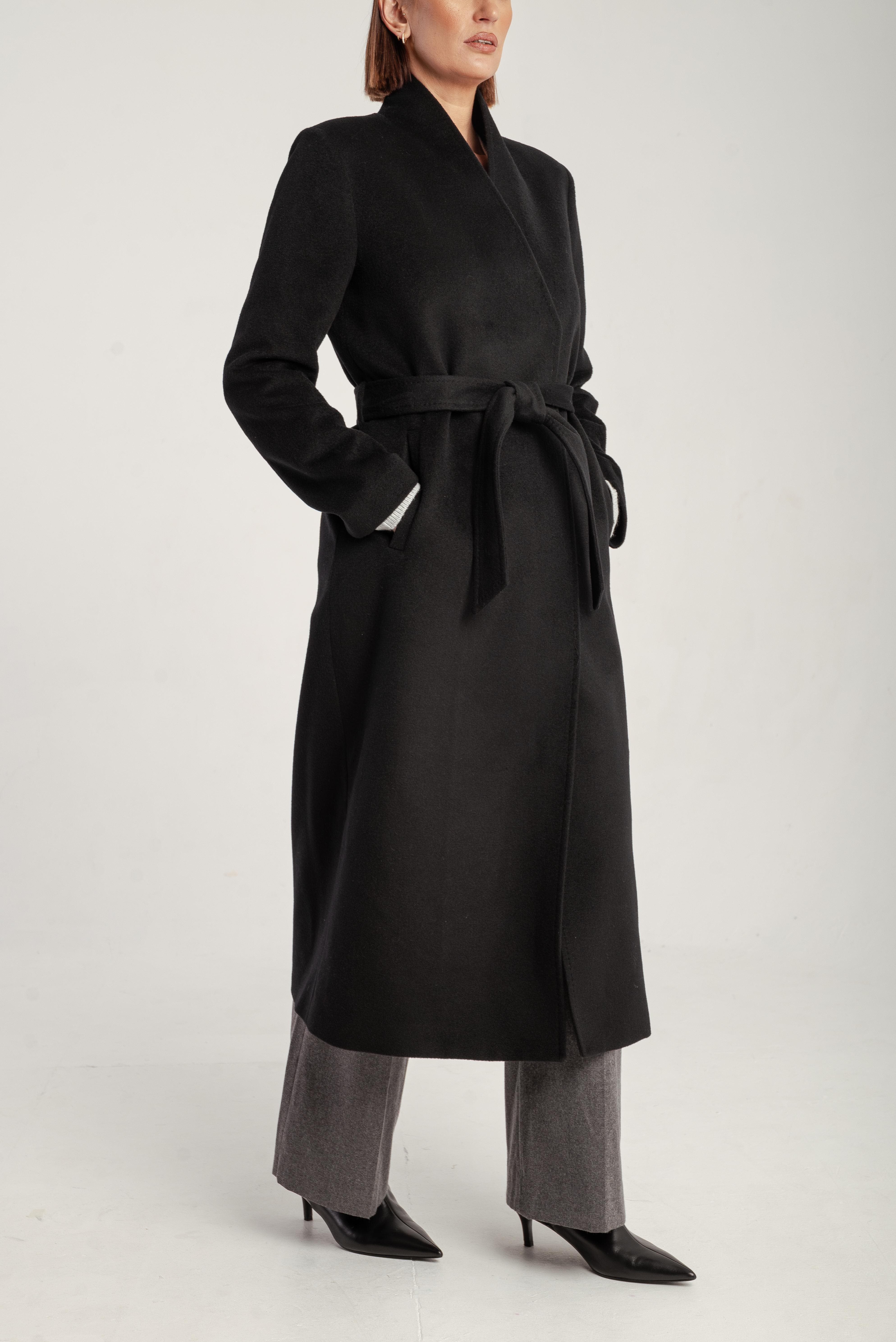 Cashmere Belted Long Coat - image 2