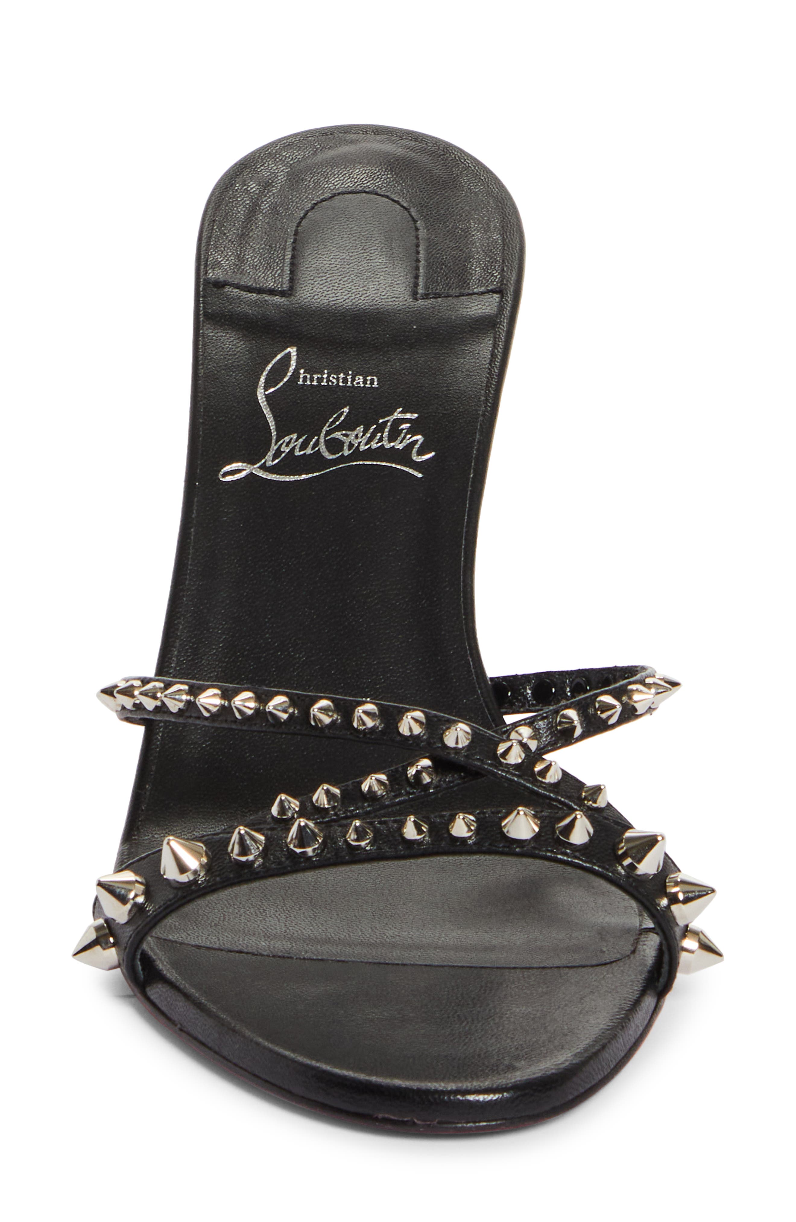 Christian Louboutin Tatoosh Spike Slide Sandal, Alternate, color, 