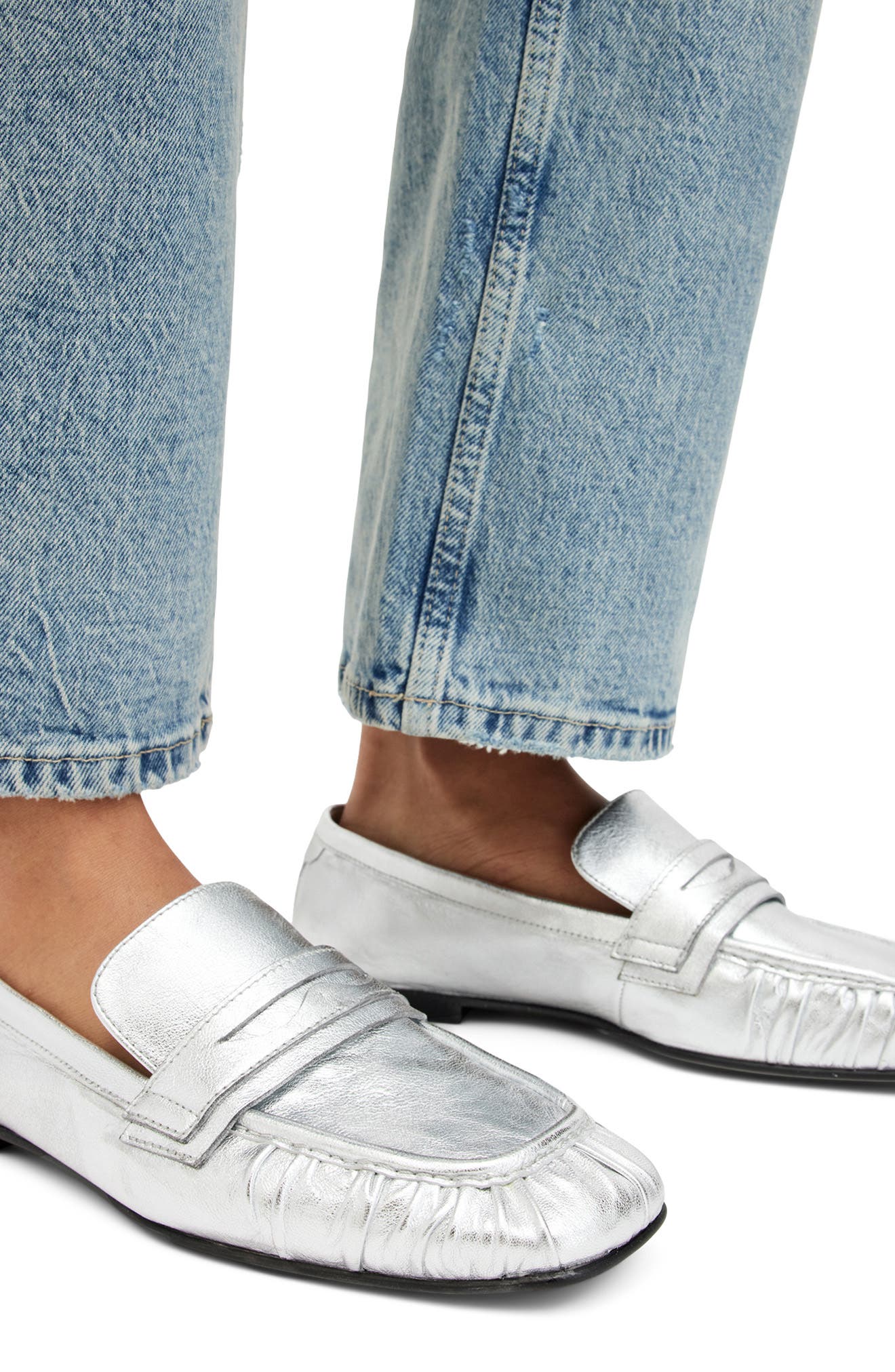 AllSaints Sapphire Penny Loafer, Alternate, color, 