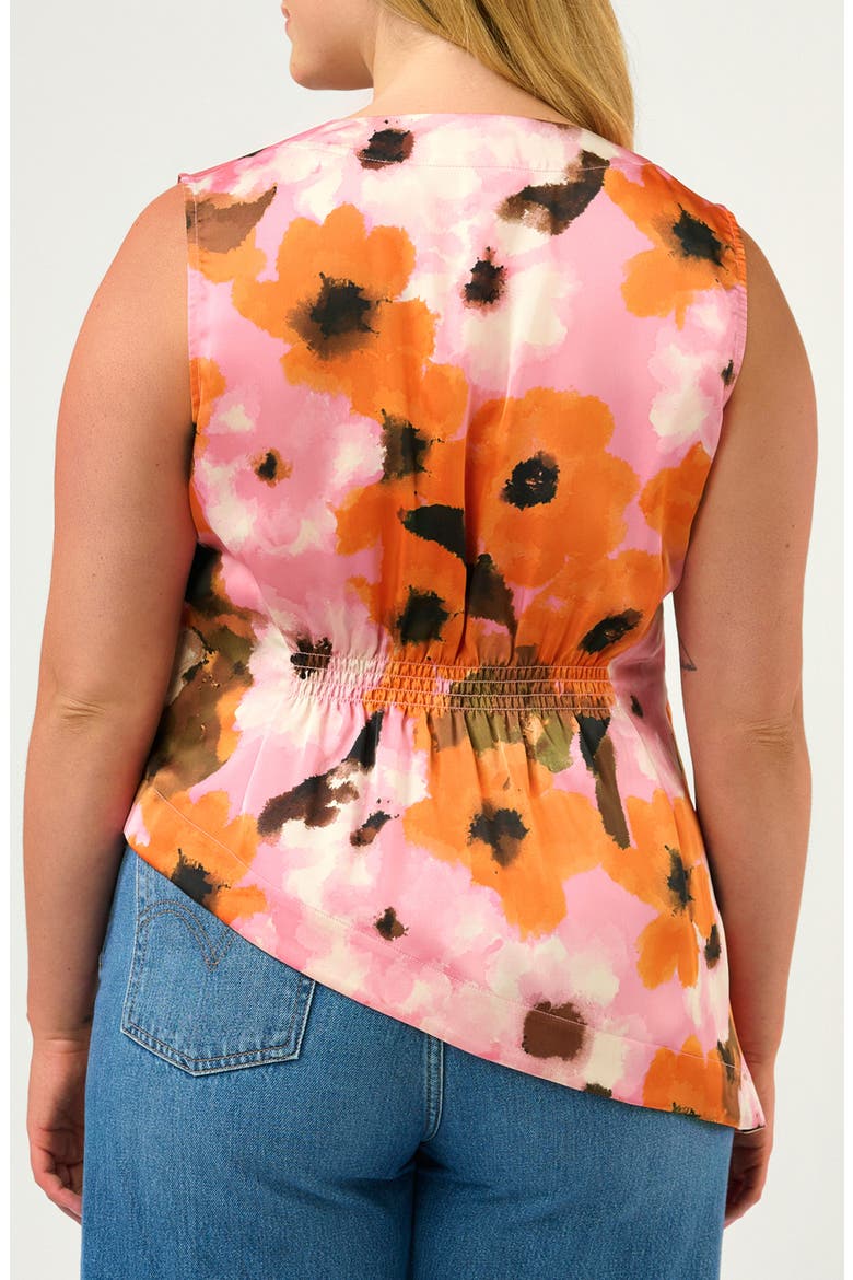 Freya Sleeveless Wrap Top, Alternate, color, PEONY/ MANDARIN