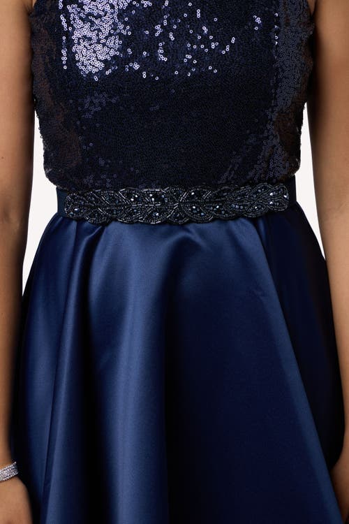 Un Deux Trois Stretchy Beaded Belt In Black