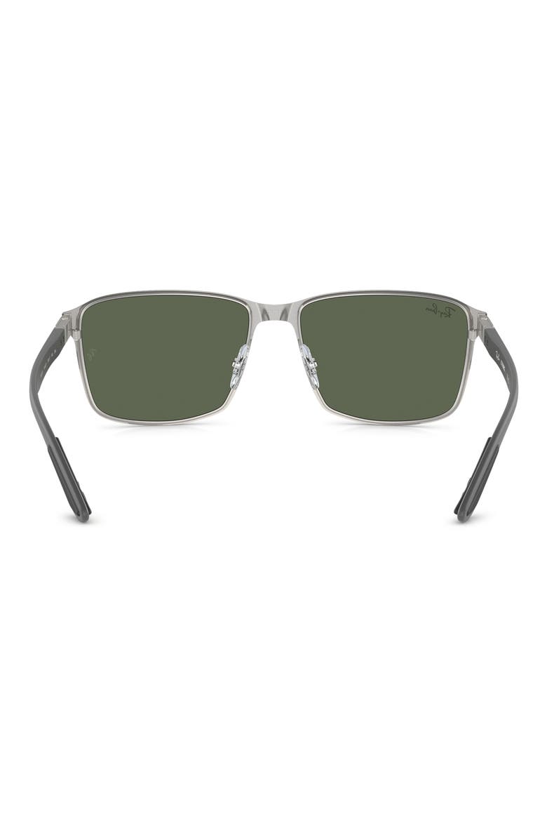 59mm Square Gradient Sunglasses, Alternate, color, BLACK SILVER