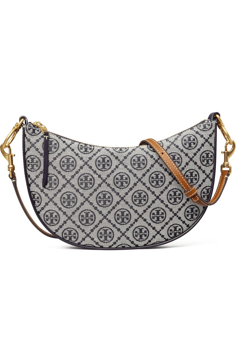 Tory Burch Mini T Monogram Jacquard Hobo Bag, Main, color,