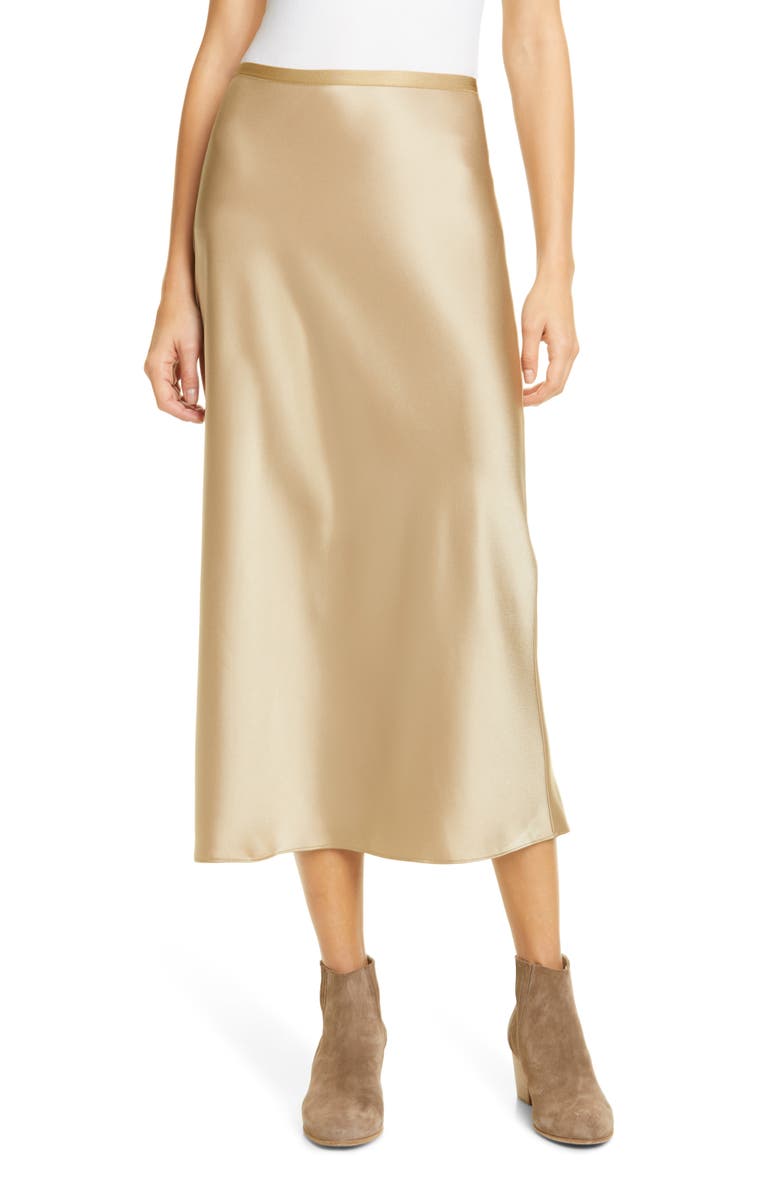 Polo Ralph Lauren Amla Bias Cut Satin Midi Skirt, Main, color, 