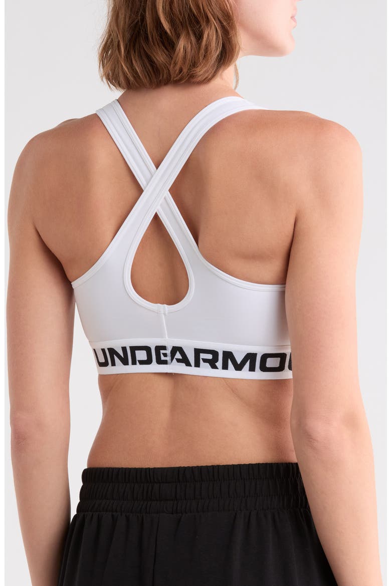 Armour Crossback Medium Impact Sports Bra, Alternate, color, WHITE