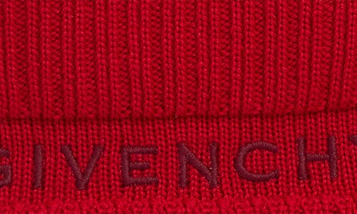 Givenchy Logo Cuffed Wool Beanie In Red