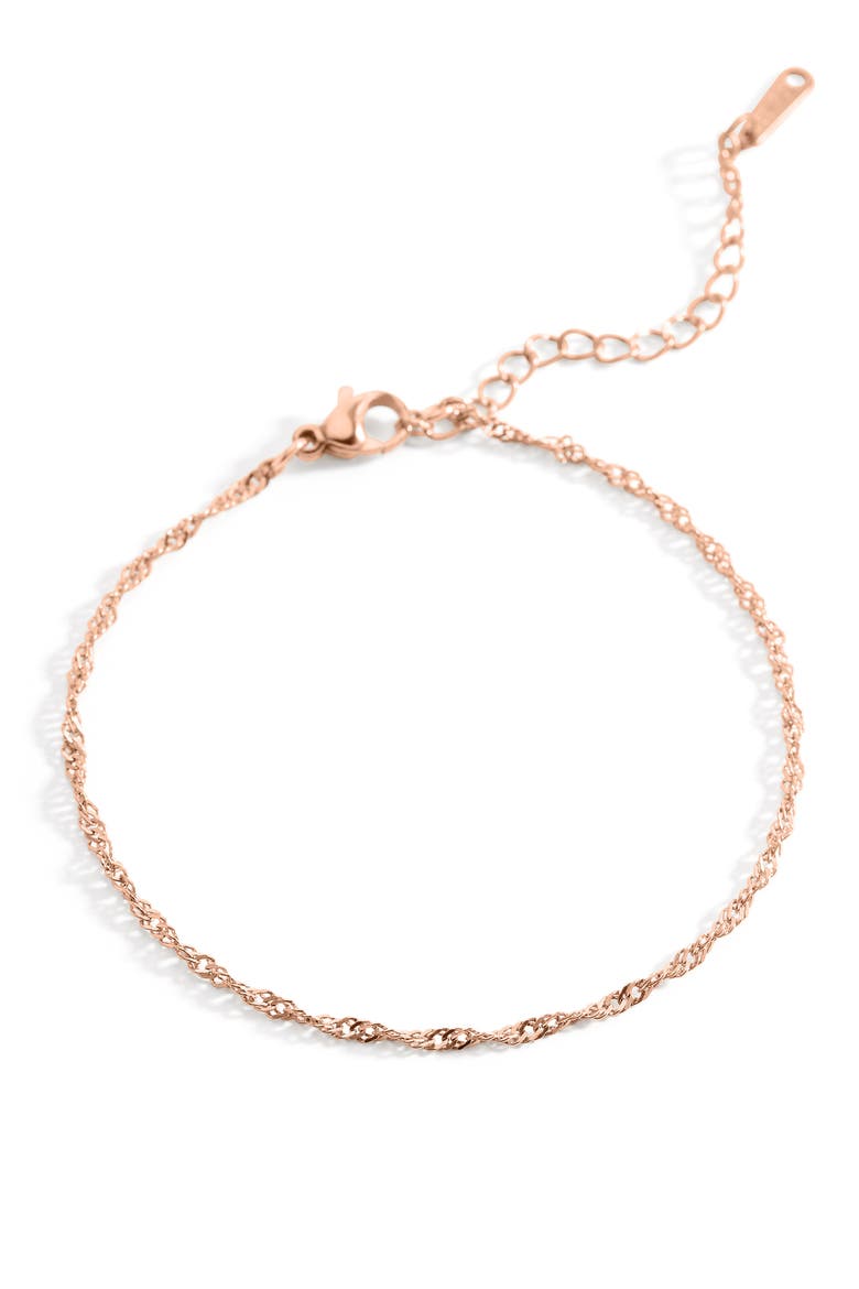 Singapore Twist Bracelet, Main, color, Rose Gold-Tone