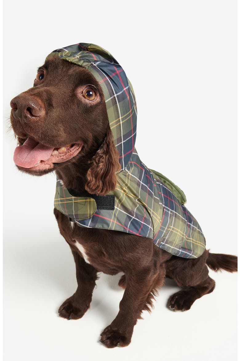 Tartan Showerproof Packable Dog Coat, Main, color, CLASSIC TARTAN