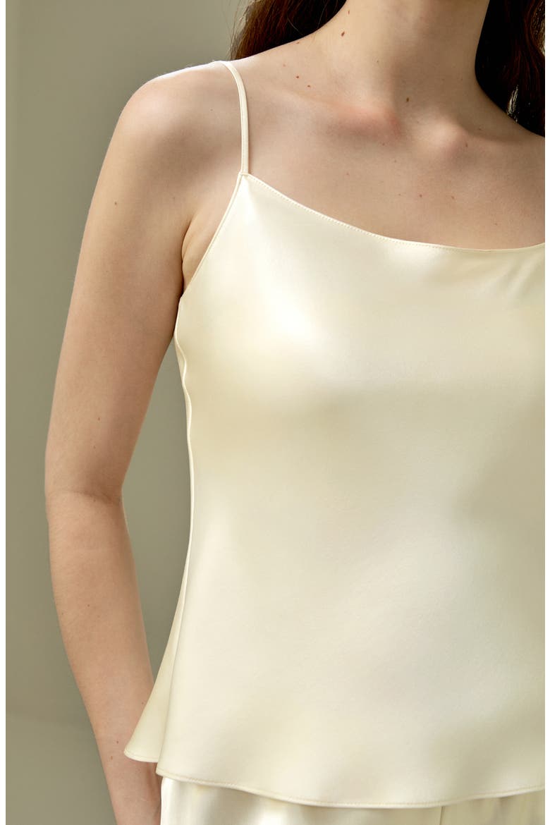 Women's Double-Faced Silk Charmeuse Camisole, Alternate, color, Lily White
