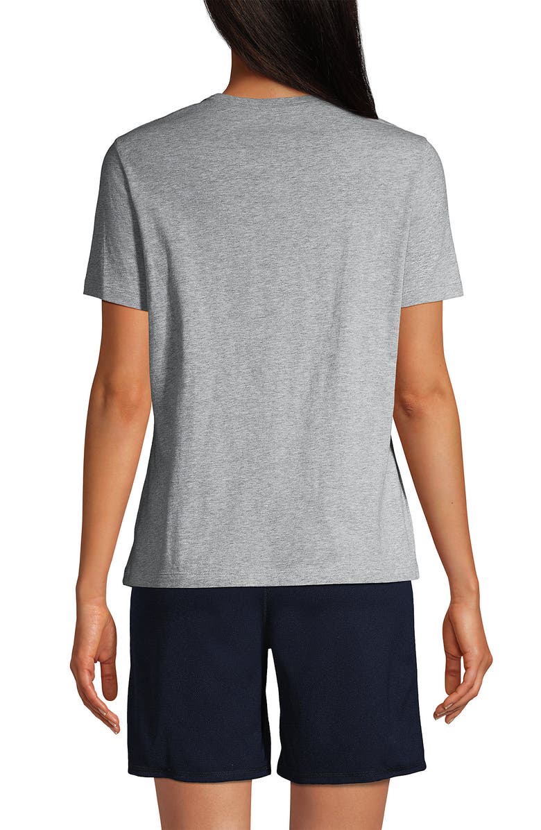 Lands' End School Uniform Short Sleeve Feminine Fit Essential T-shirt, Alternate, color, Gray Heather