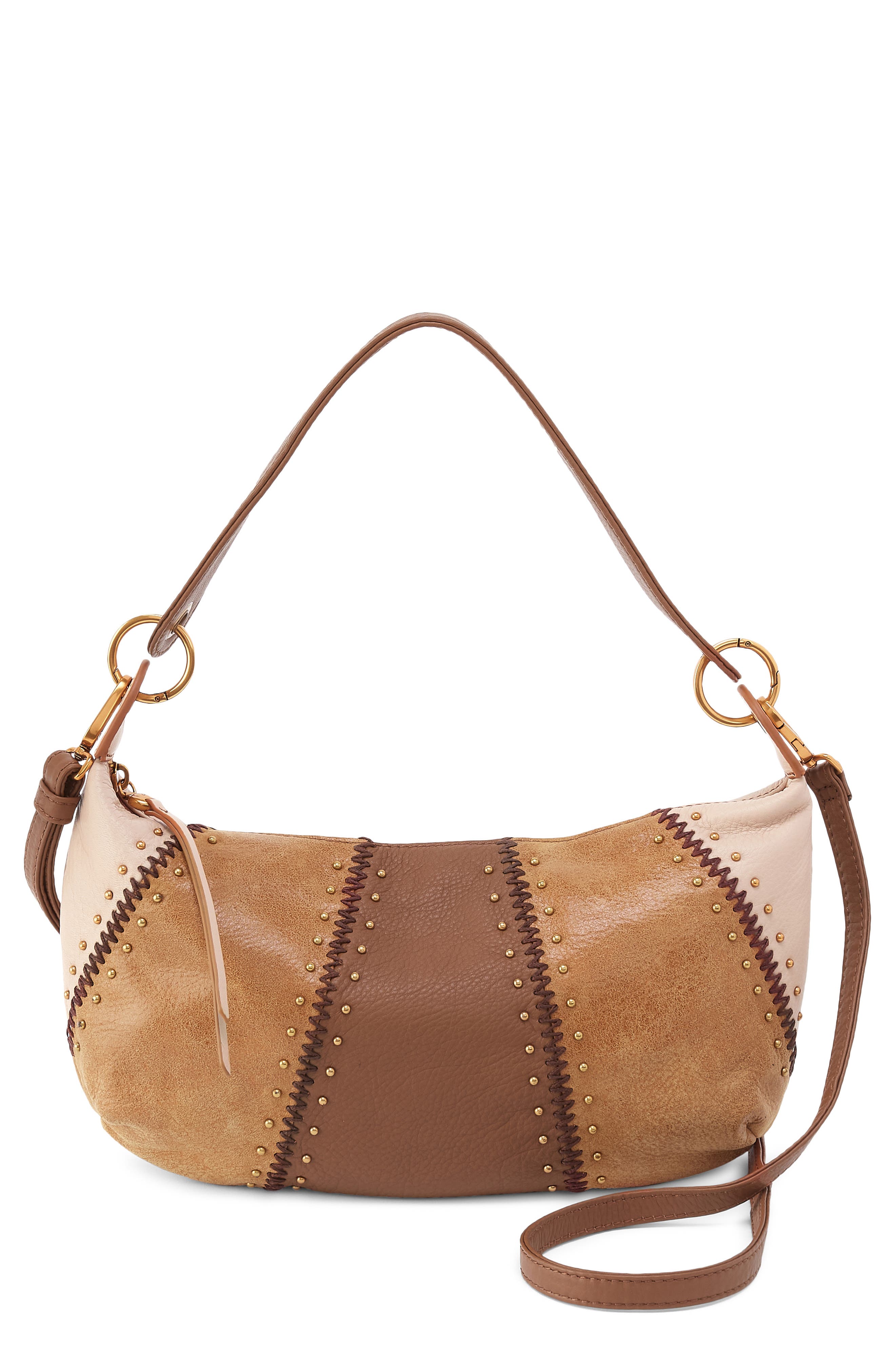 HOBO Mini Opal Leather Shoulder Bag, Main, color, Timber Brown