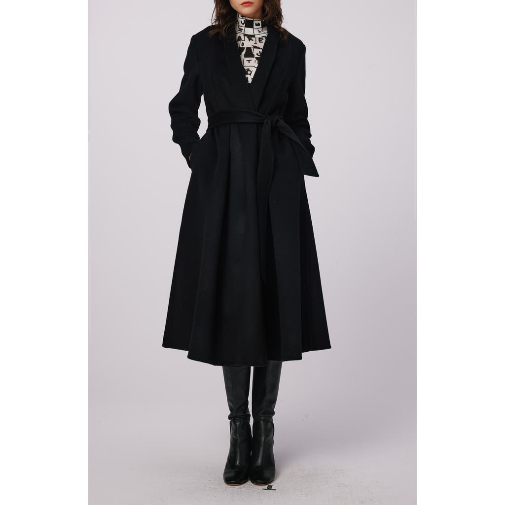 Dvf Bubba Wool Wrap Coat In Black