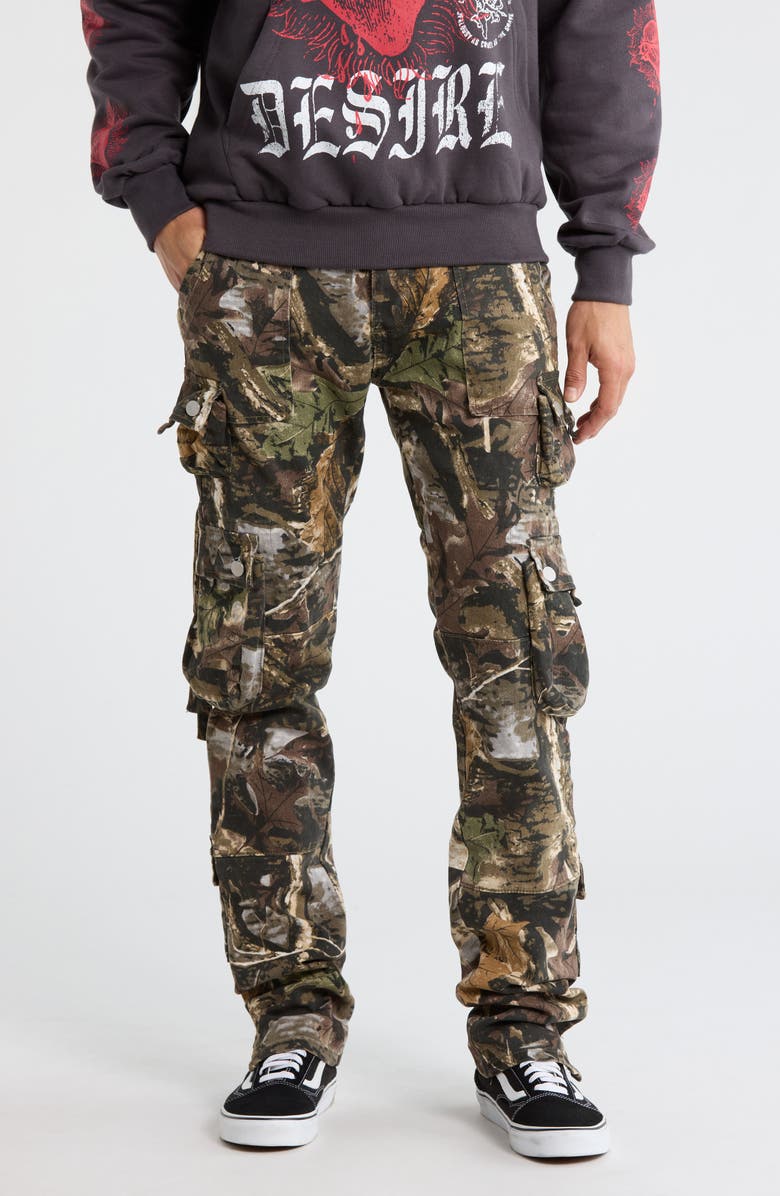mnml Camo Print Straight Leg Jeans, Main, color, Hunter Camo