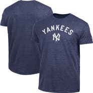 Champion Men's Champion Navy New York Yankees Cooperstown Wordmark Lockup Tri-Blend T-Shirt