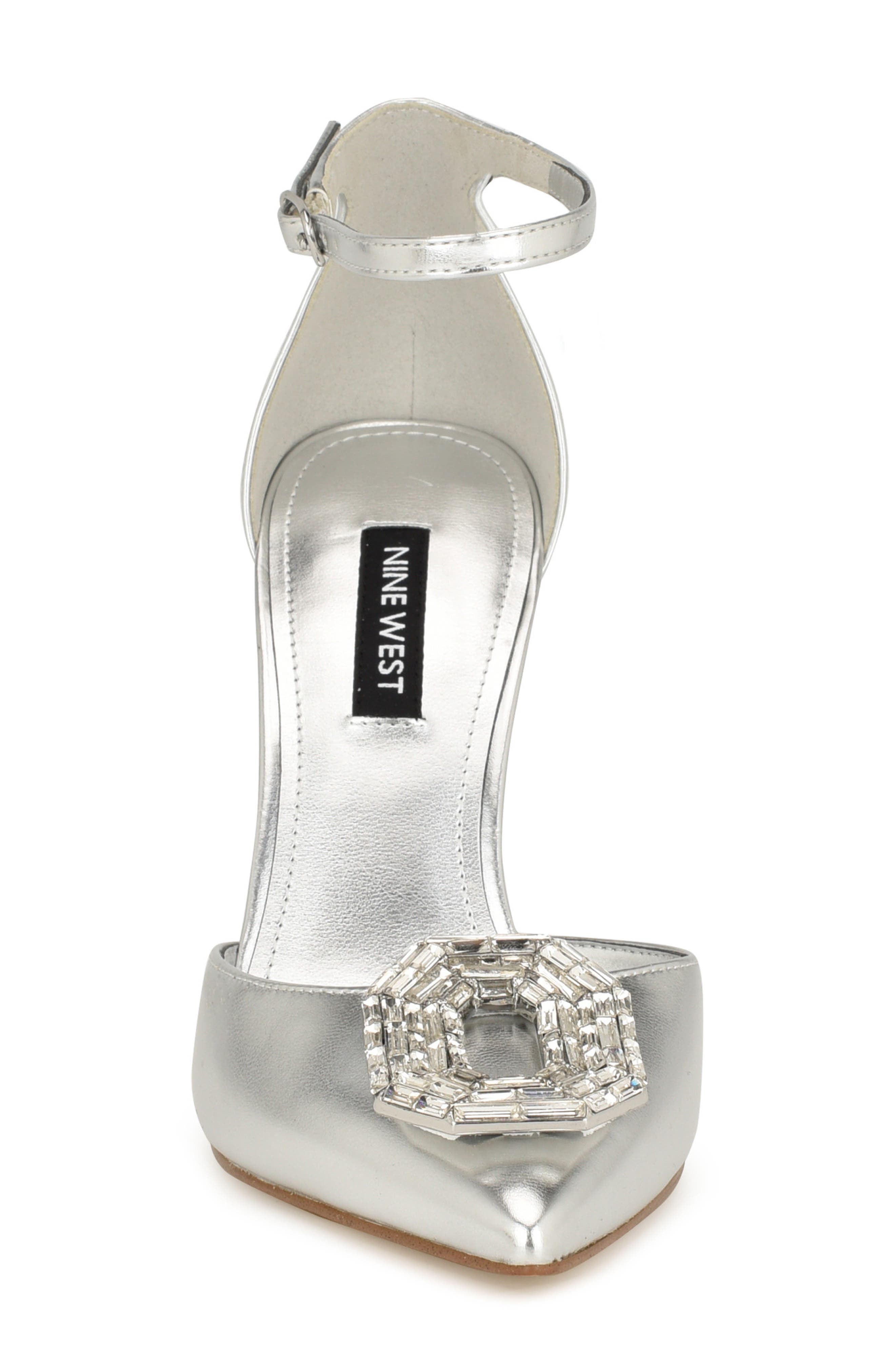 Felishe Embellished Ankle Strap Pump, Alternate, color, SILVER