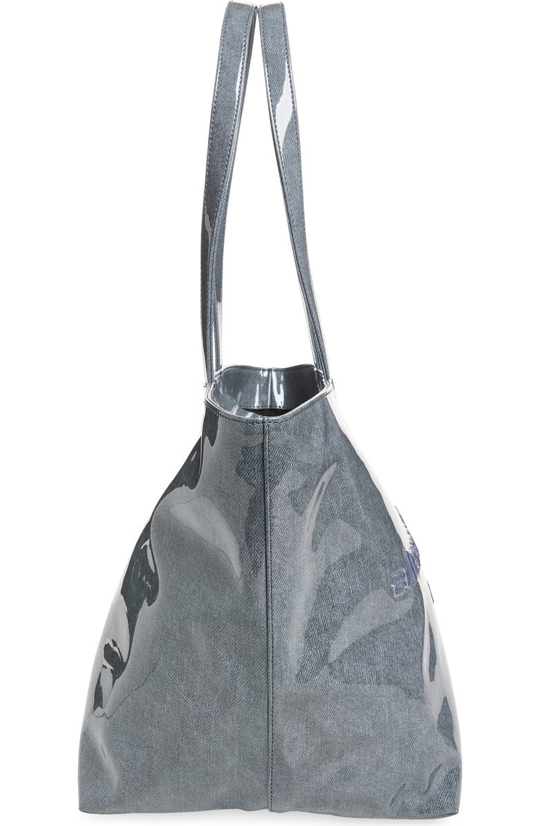 Alexander Wang Punch Lacquered Denim Tote Bag, Alternate, color, Navy