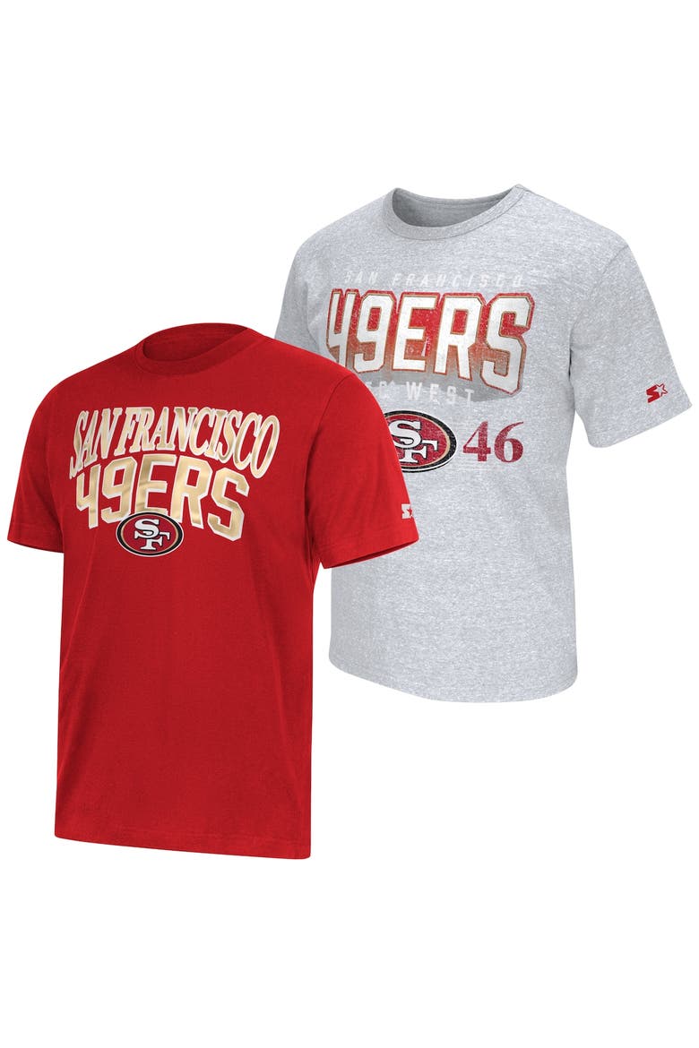 Men's Starter  Scarlet/Gray San Francisco 49ers Two-Pack Logo T-Shirt Set, Main, color, Scarlet