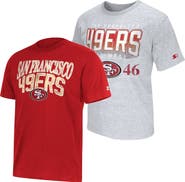 STARTER Men's Starter  Scarlet/Gray San Francisco 49ers Two-Pack Logo T-Shirt Set
