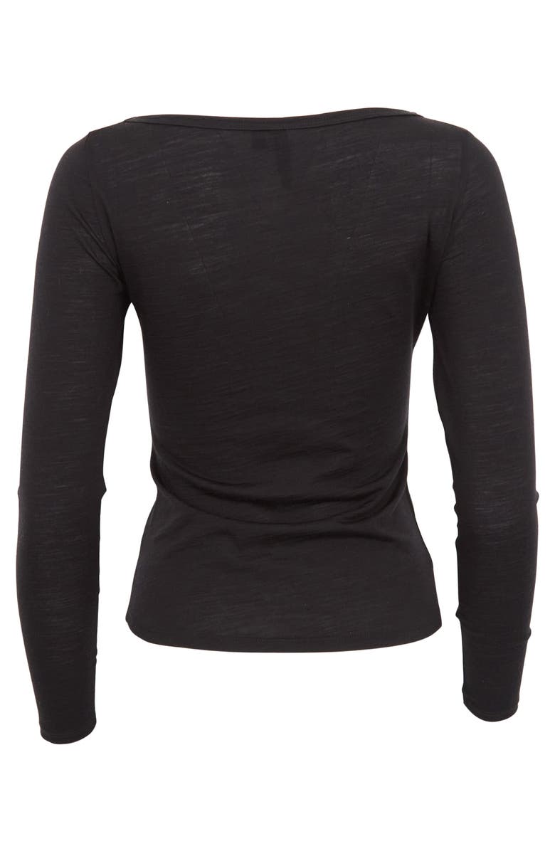 Lords of Harlech Carly Merino Long Sleeve Boatneck Shirt, Alternate, color, Black