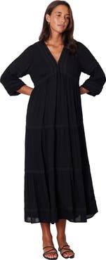 Paneros Clothing Magnolia Lace Inset Midi Dress