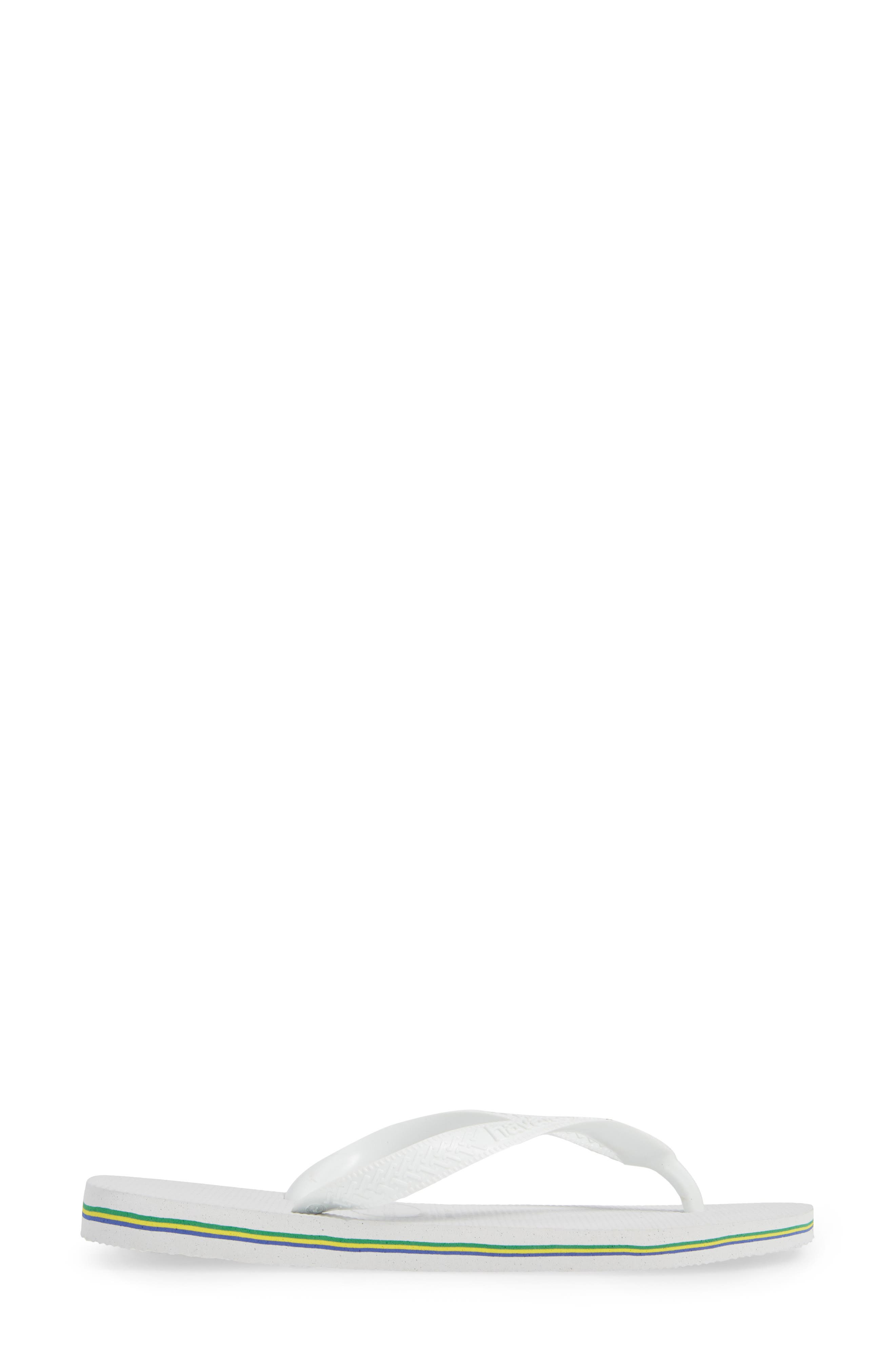 Havaianas Brazil Stripe Flip-Flop, Alternate, color, White
