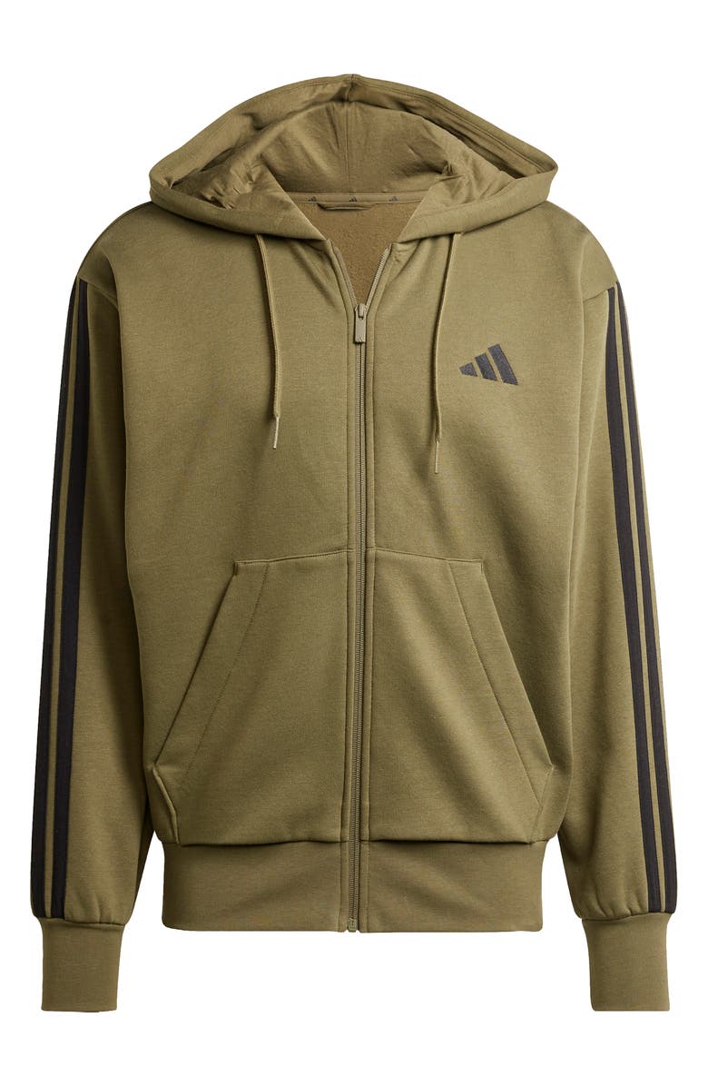 adidas Essentials Feelcozy Fleece Hoodie, Alternate, color, Olive Strata/ Black