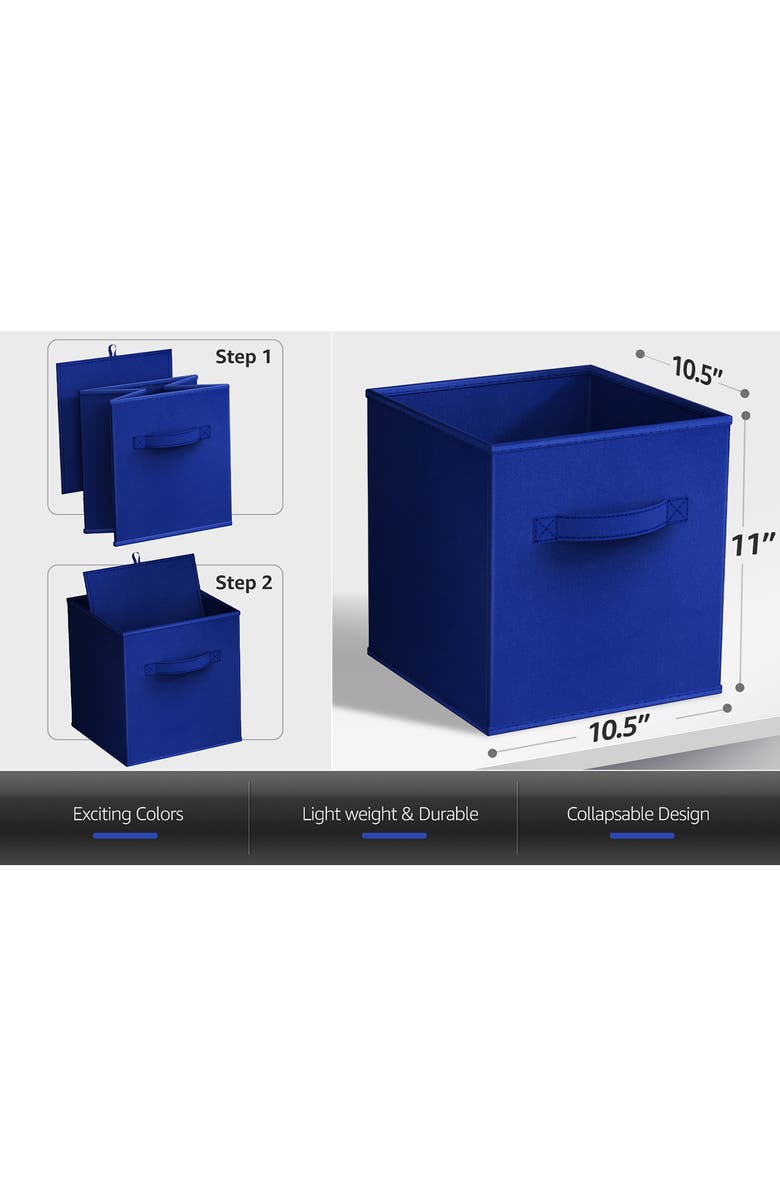 SORBUS 6-Pack Collapsible Storage Cubes, Alternate, color, Rainbow Multicolored