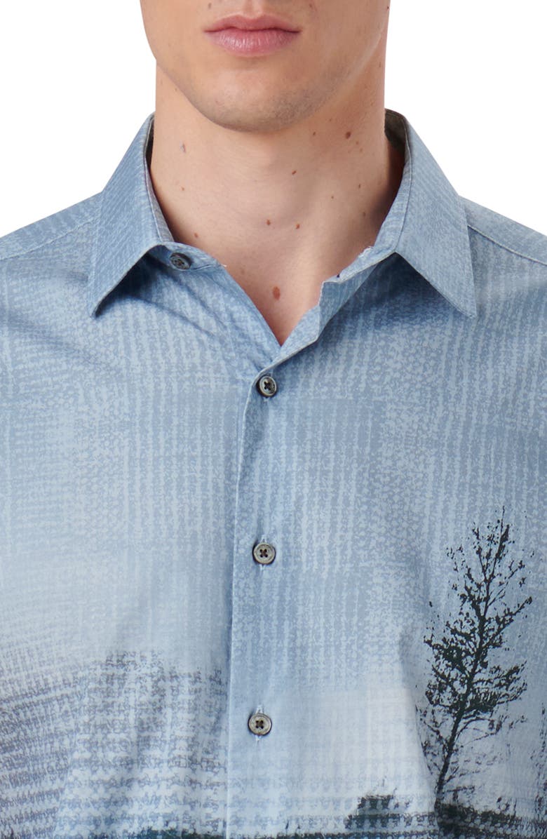 Bugatchi Julian Photoprint Cotton Button-Up Shirt, Alternate, color, 