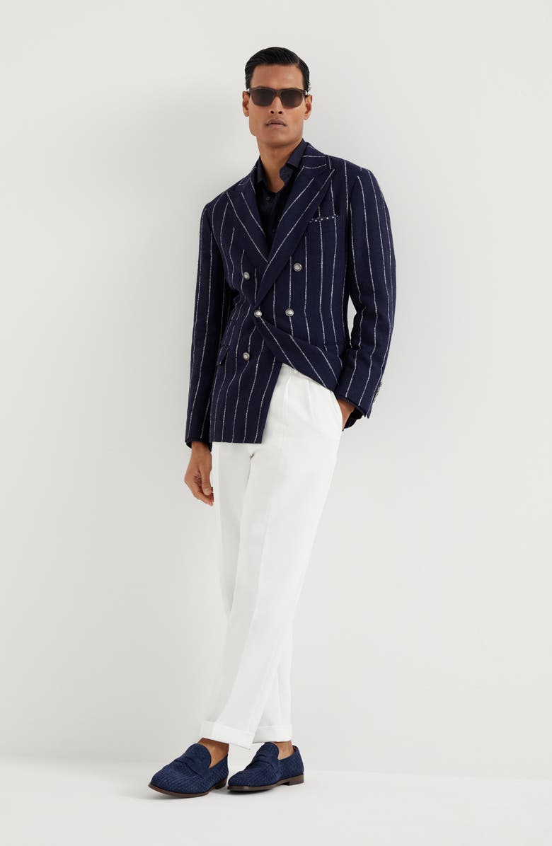 Brunello Cucinelli Chalk stripe deconstructed blazer, Alternate, color,