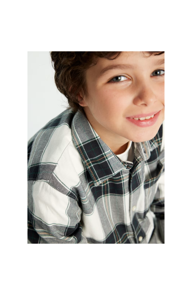 Mayoral Flannel Plaid Shirt, Alternate, color, Grey