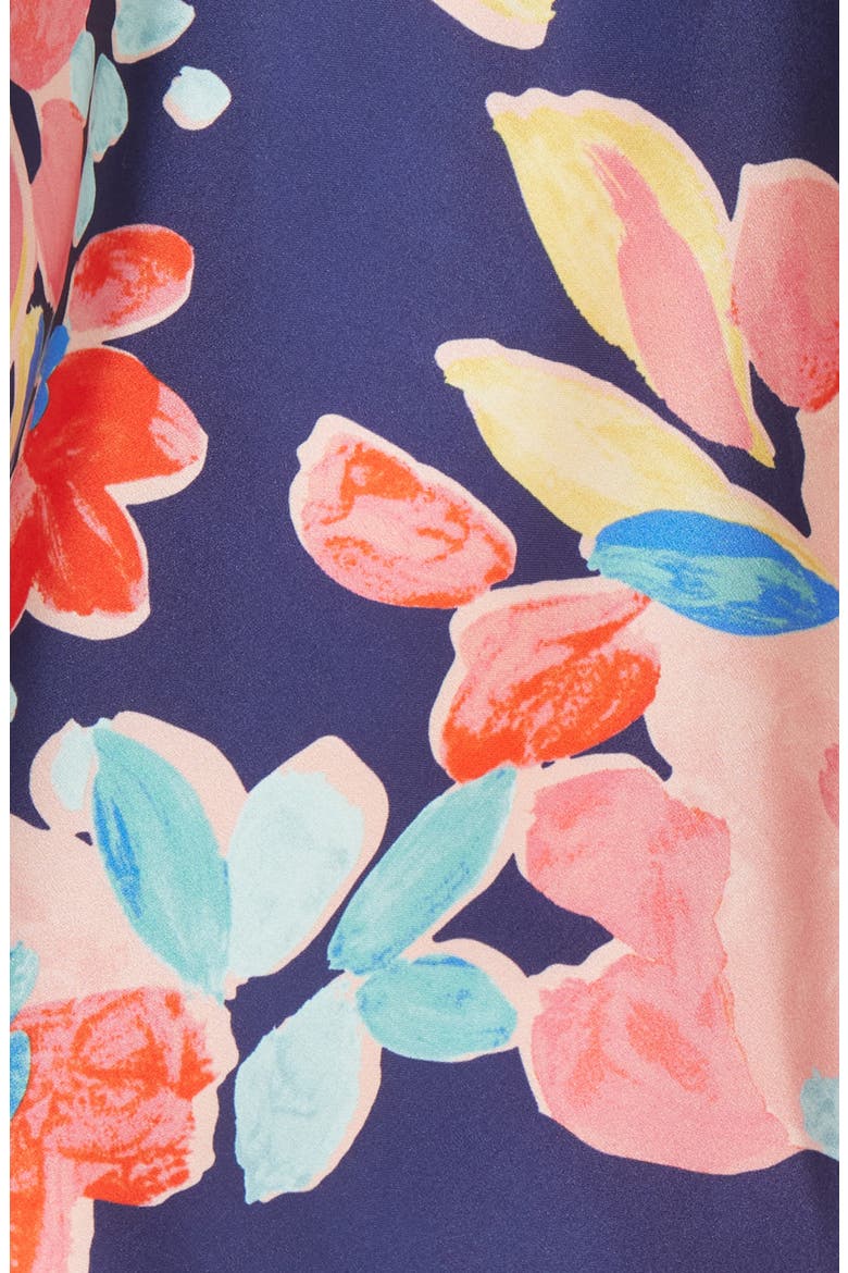 Floral Sailor Tie Neck Sleeveless Top, Alternate, color, NAVY CORAL FLORAL