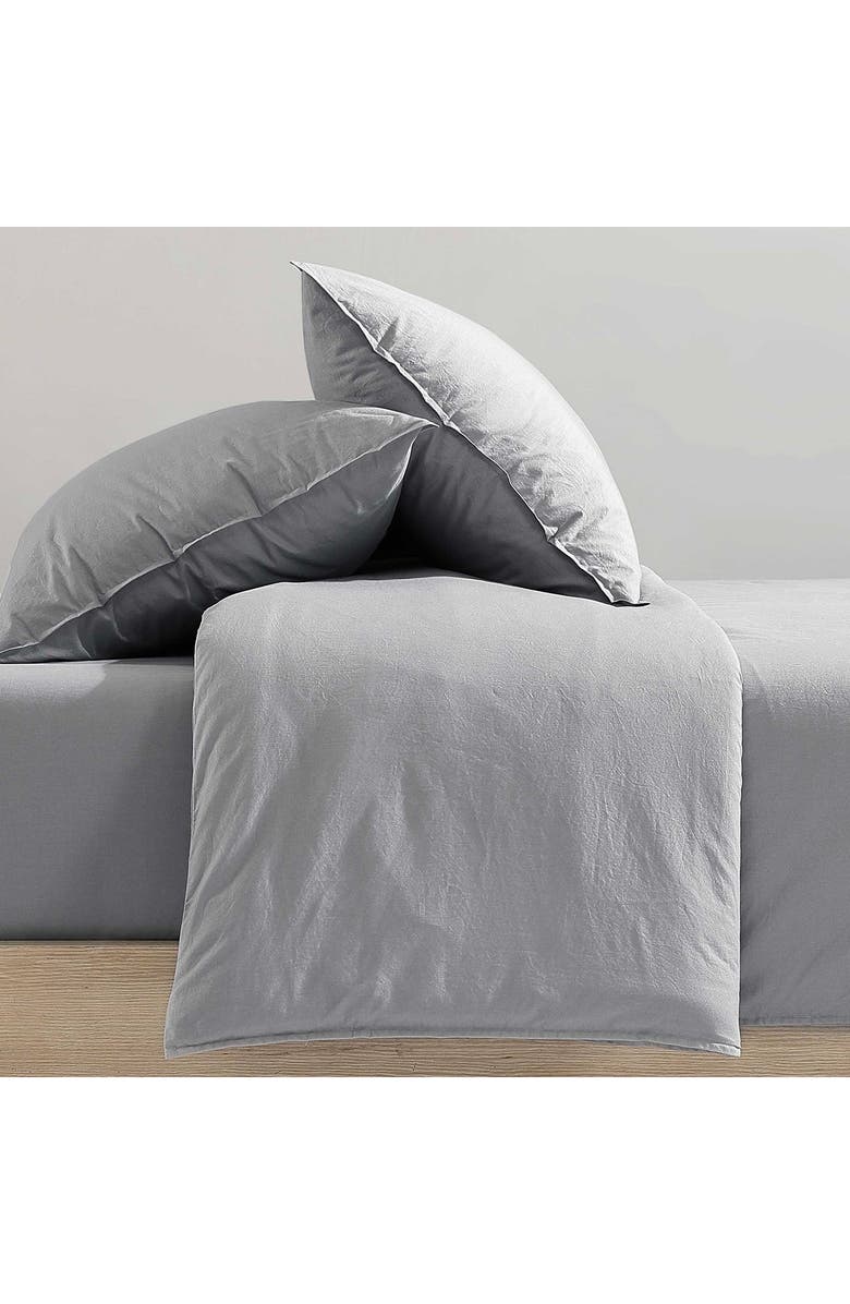 Calvin Klein Washed Percale Duvet & Shams Set, Alternate, color, Light Grey