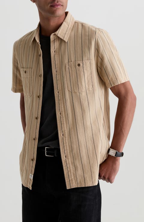 Mason Striped Short Sleeve Work Shirt