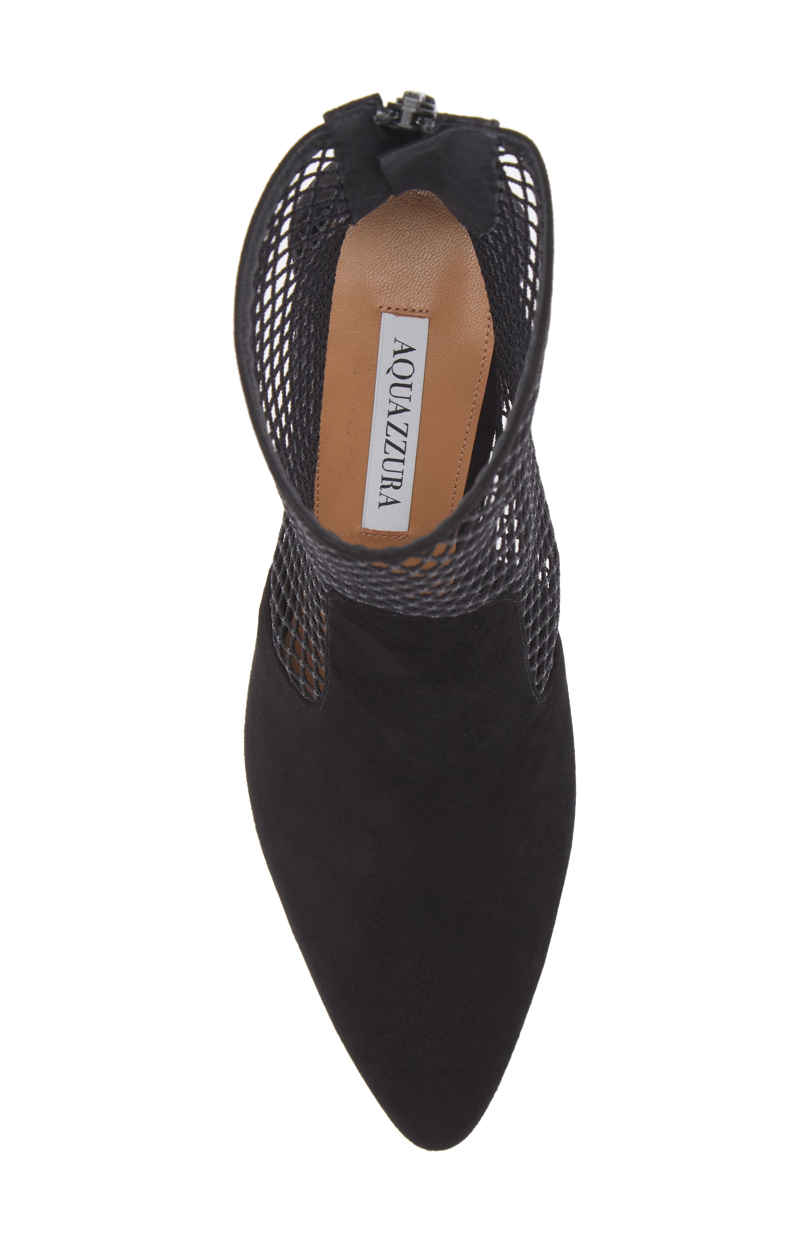 Aquazzura Brera Pointed Toe Mesh Bootie, Alternate, color, 