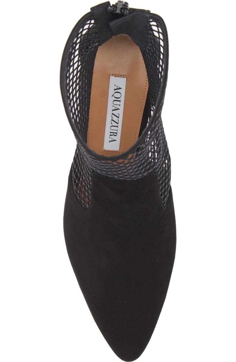 Aquazzura Brera Pointed Toe Mesh Bootie, Alternate, color,