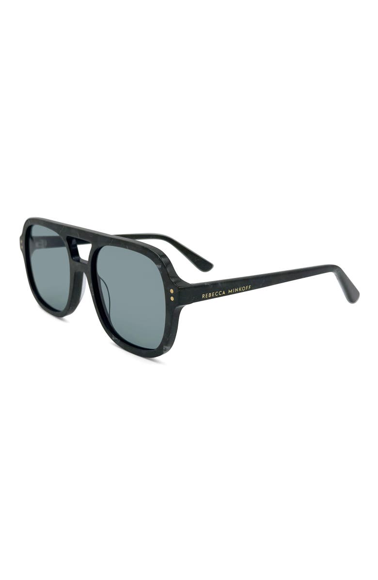Rebecca Minkoff Rowyn 55mm Aviator Sunglasses, Alternate, color, Black