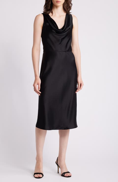Dawida Cowl Neck Satin Midi Dress